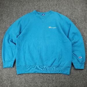 Vintage 80s Champion Crewneck Sweatshirt Size XL Pullover Fleece Light Blue